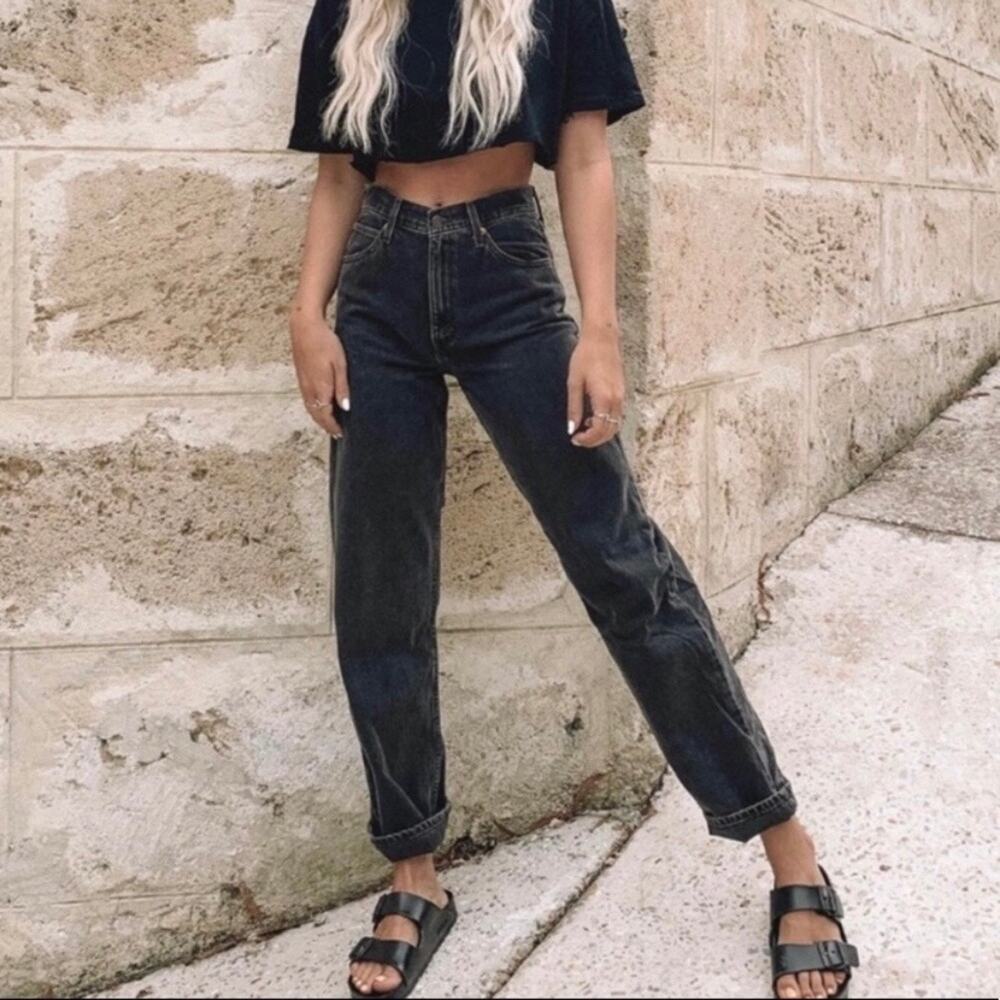 Vintage Black High Rise Women Jeans